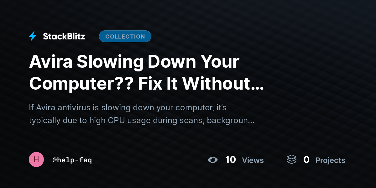 Avira Slowing Down Your Computer??  Fix It Without Sacrificing Protection (2026 Performance Guide) by help-faq