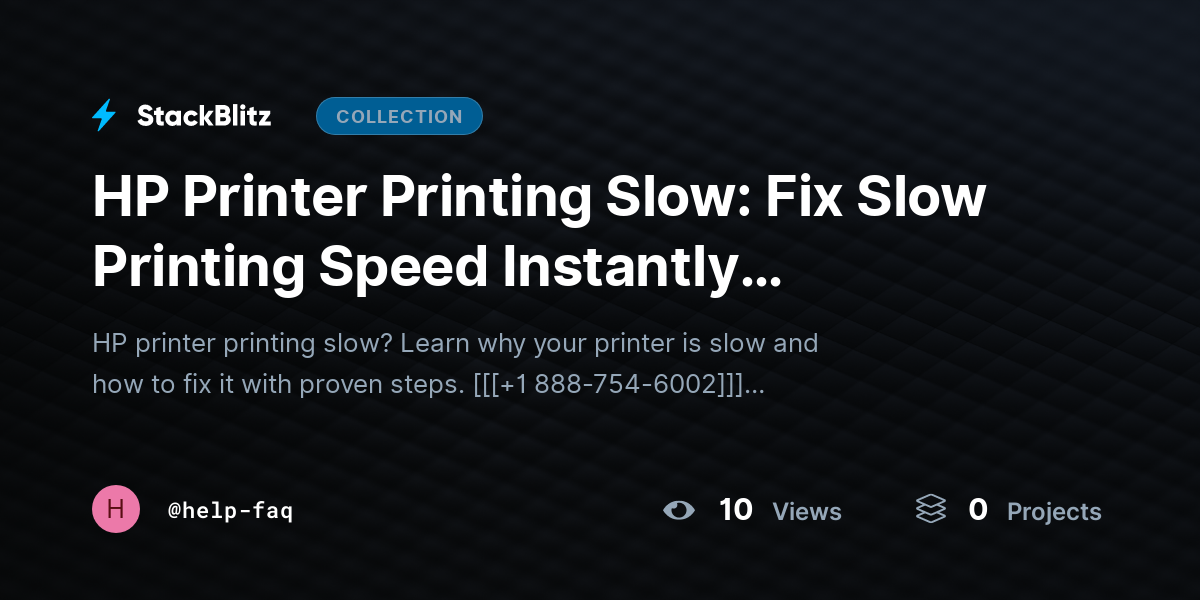 HP Printer Printing Slow: Fix Slow Printing Speed Instantly (Windows, Mac & WiFi) by help-faq