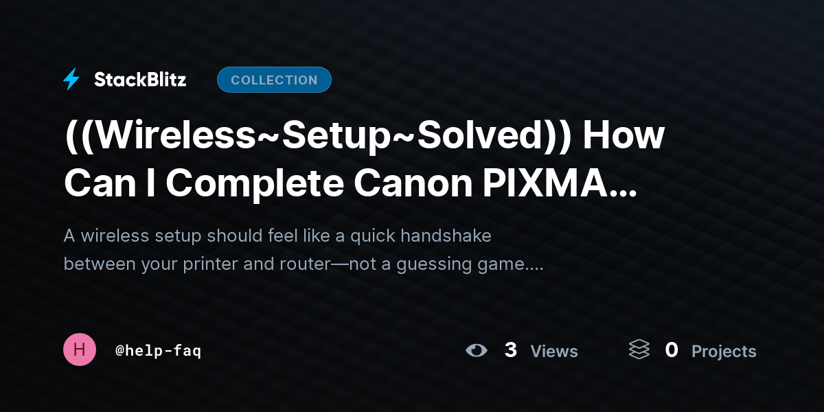 ((Wireless~Setup~Solved)) How Can I Complete Canon PIXMA MegaTank G6020 Printer WiFi Setup??  by help-faq