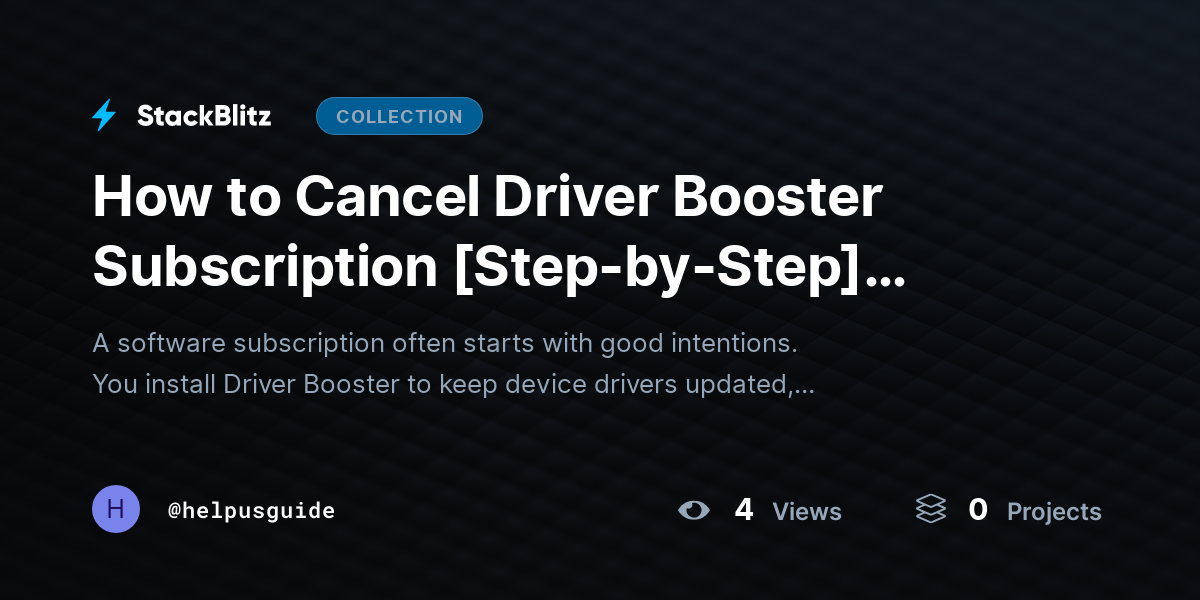 How to Cancel Driver Booster Subscription [Step-by-Step] (2026-27 Guide) by helpusguide