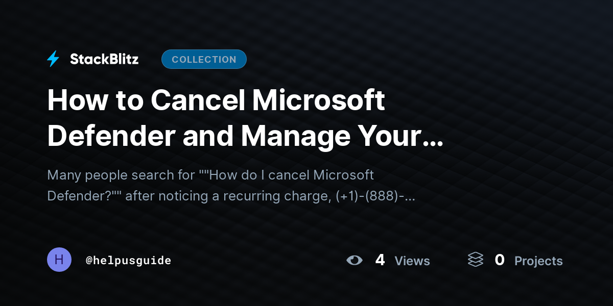 How to Cancel Microsoft Defender and Manage Your Subscription Settings by helpusguide