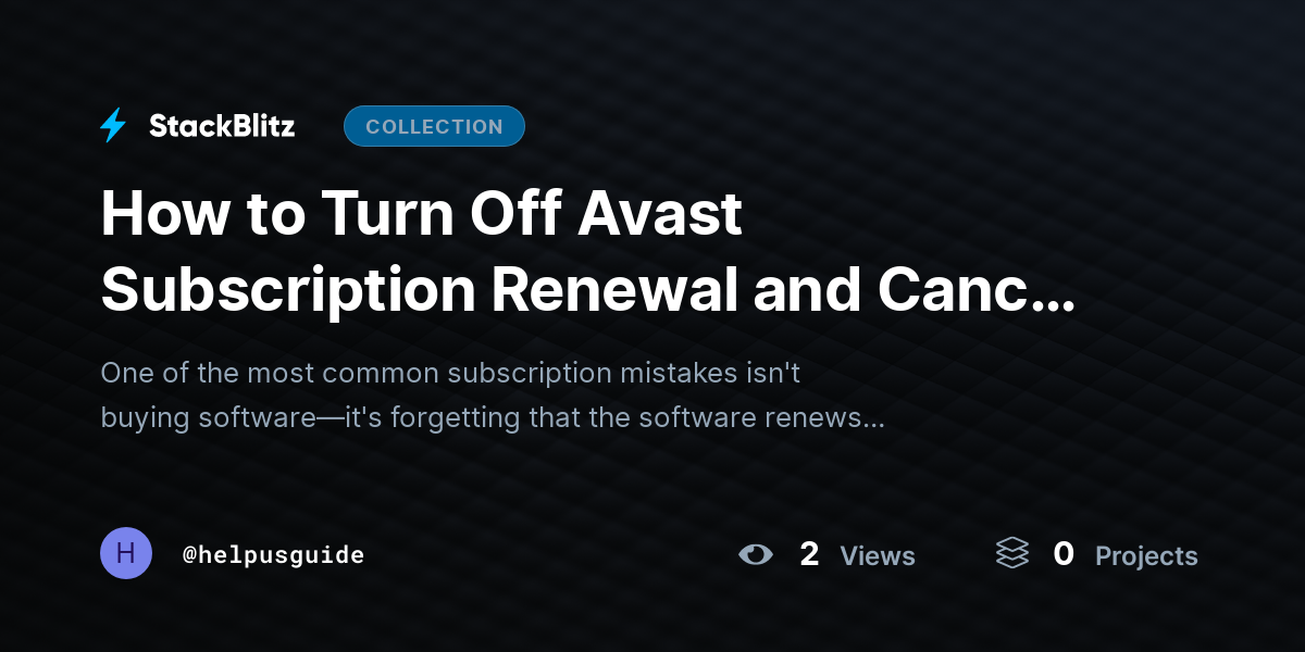 How to Turn Off Avast Subscription Renewal and Cancel It (2026-27 Guide) by helpusguide