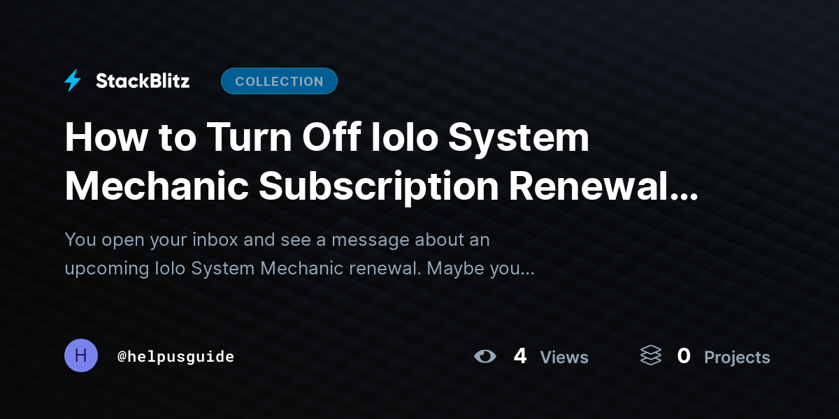 How to Turn Off Iolo System Mechanic Subscription Renewal and Cancel It by helpusguide
