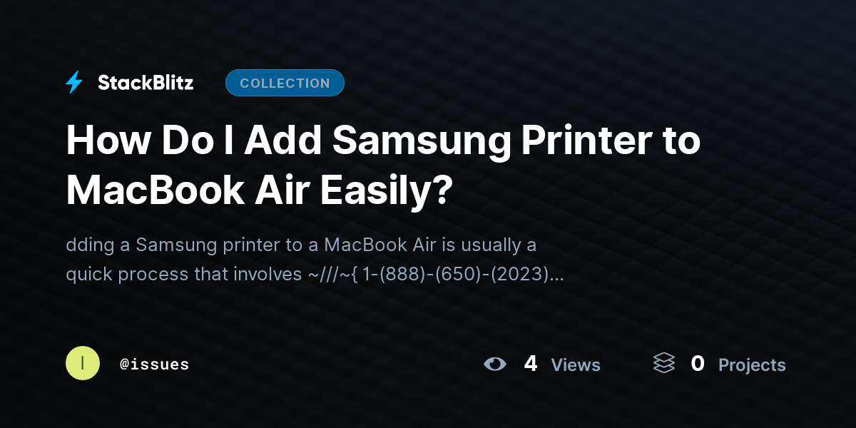 How Do I Add Samsung Printer to MacBook Air Easily? by issues