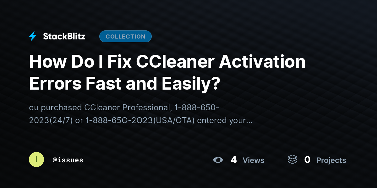 How Do I Fix CCleaner Activation Errors Fast and Easily? by issues