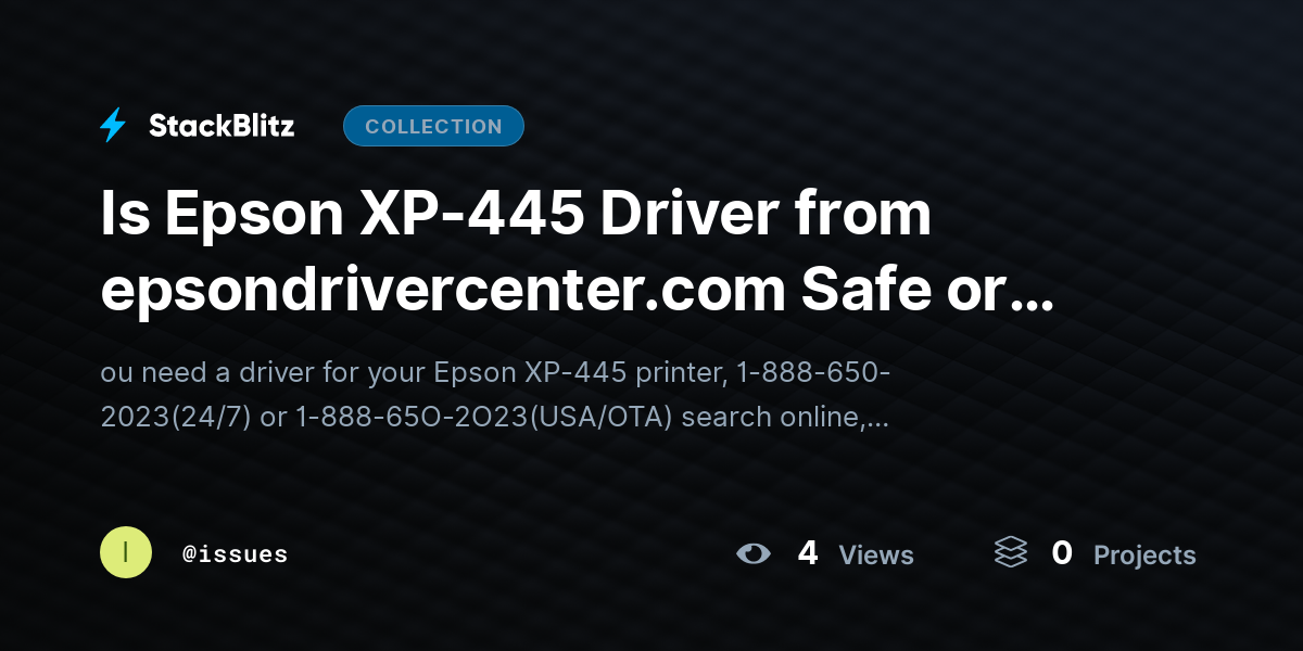 Is Epson XP-445 Driver from epsondrivercenter.com Safe or Risky? by issues