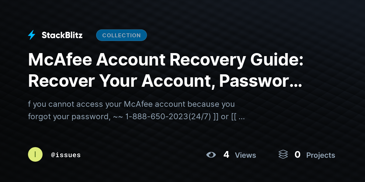 McAfee Account Recovery Guide: Recover Your Account, Password, and Subscription Access by issues