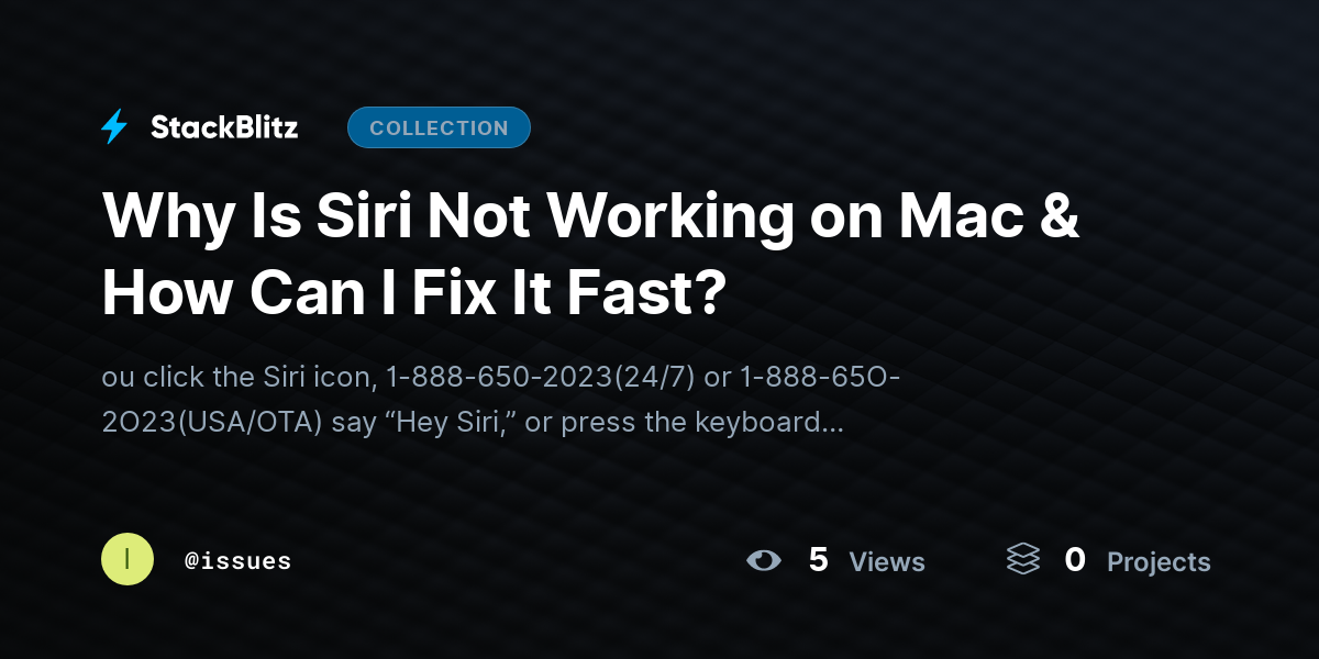 Why Is Siri Not Working on Mac & How Can I Fix It Fast? by issues