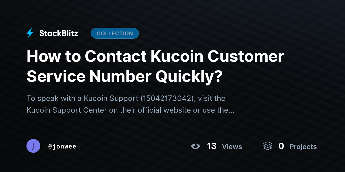 How to Contact Kucoin Customer Service Number Quickly? by jonwee