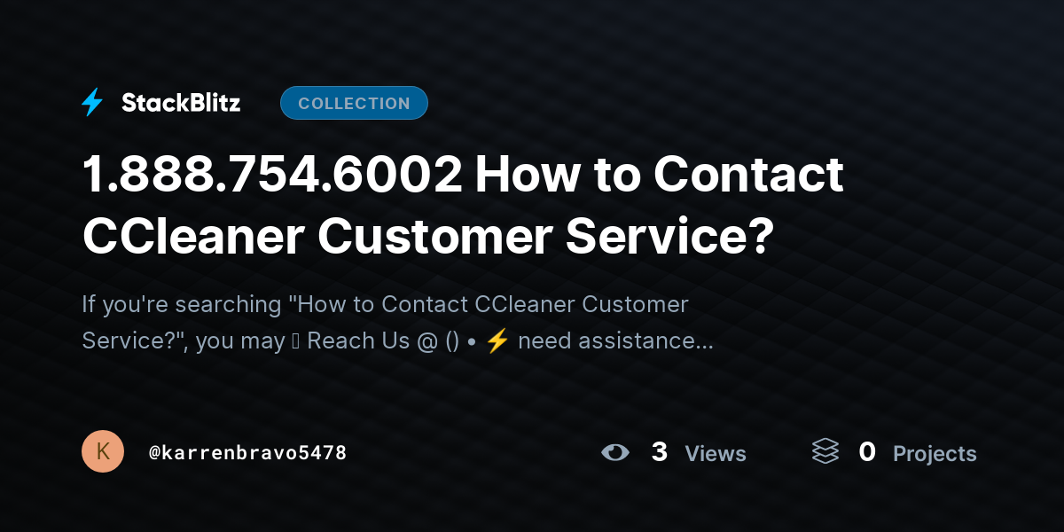 1.888.754.6002 How to Contact CCleaner Customer Service? by karrenbravo5478