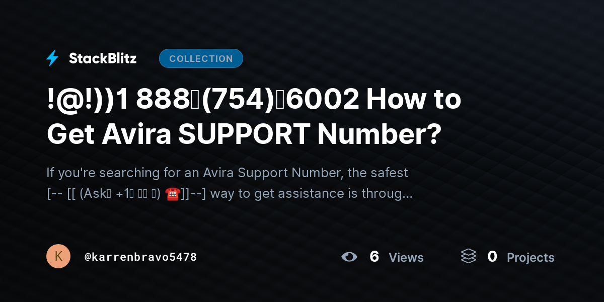 !@!))1 888↬(754)↬6002 How to Get Avira SUPPORT Number? by karrenbravo5478