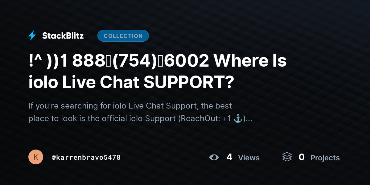 !^ ))1 888↬(754)↬6002 Where Is iolo Live Chat SUPPORT? by karrenbravo5478