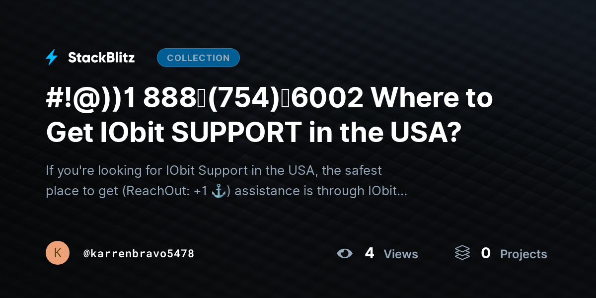 #!@))1 888↬(754)↬6002 Where to Get IObit SUPPORT in the USA? by karrenbravo5478