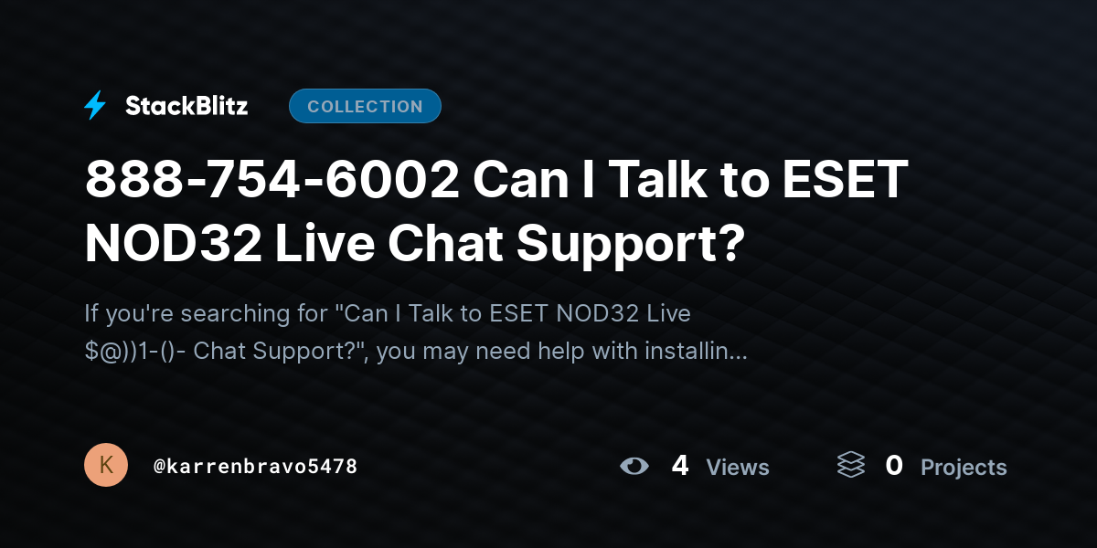 888-754-6002 Can I Talk to ESET NOD32 Live Chat Support? by karrenbravo5478