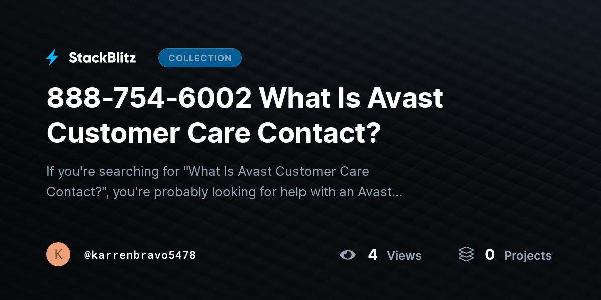 888-754-6002 What Is Avast Customer Care Contact? by karrenbravo5478