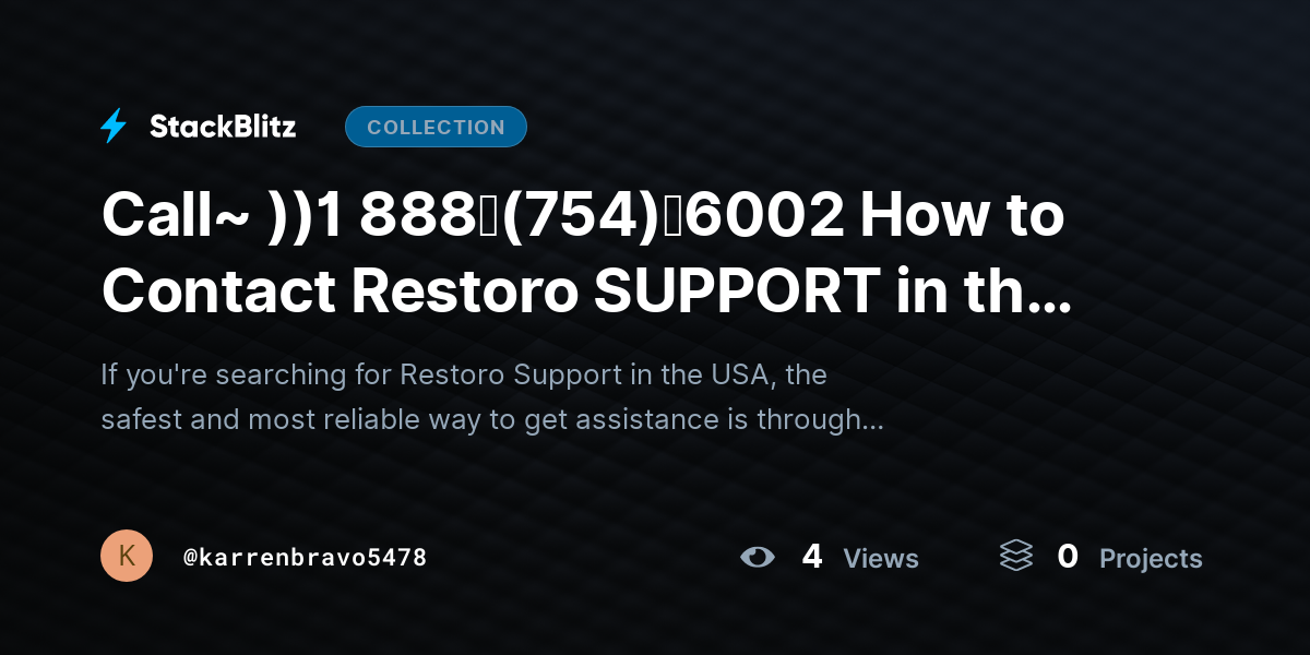 Call~ ))1 888↬(754)↬6002 How to Contact Restoro SUPPORT in the USA? by karrenbravo5478