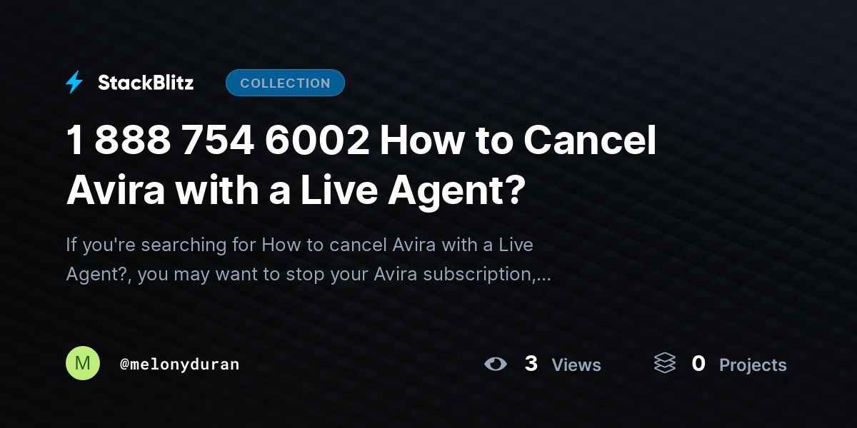1 888 754 6002 How to Cancel Avira with a Live Agent? by melonyduran