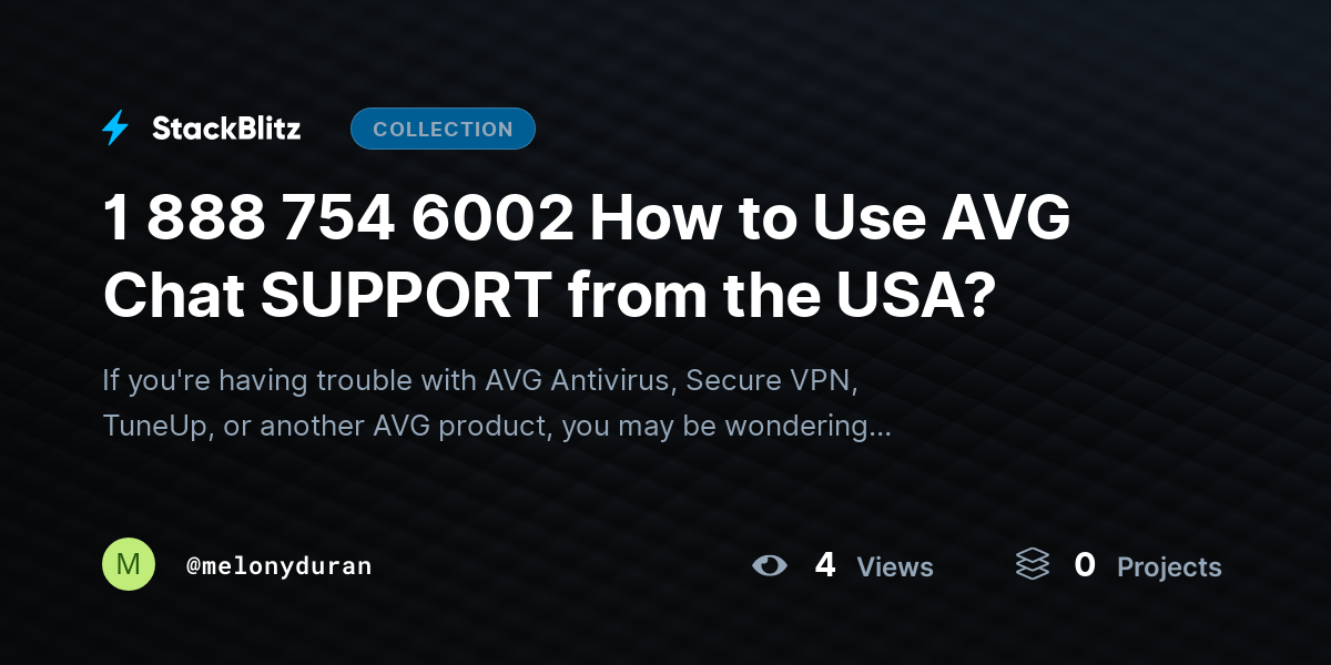 1 888 754 6002 How to Use AVG Chat SUPPORT from the USA? by melonyduran