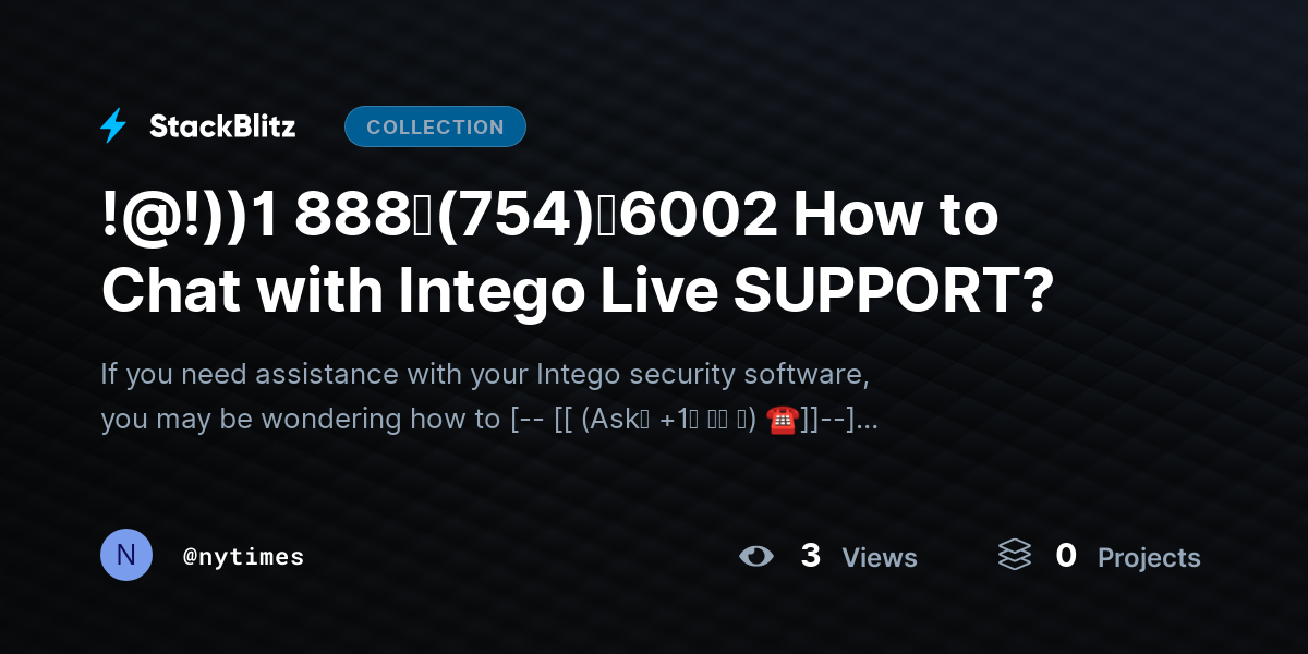 !@!))1 888↬(754)↬6002 How to Chat with Intego Live SUPPORT? by nytimes