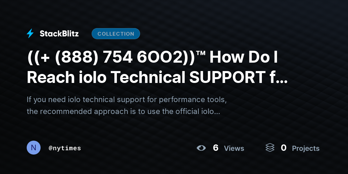 ((+ (888) 754 6OO2))™ How Do I Reach iolo Technical SUPPORT for Performance Tools? by nytimes