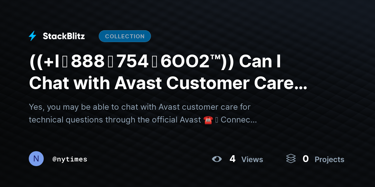 ((+l ↬ 888 ↬ 754 ↬ 6OO2™)) Can I Chat with Avast Customer Care for Technical Questions? by nytimes