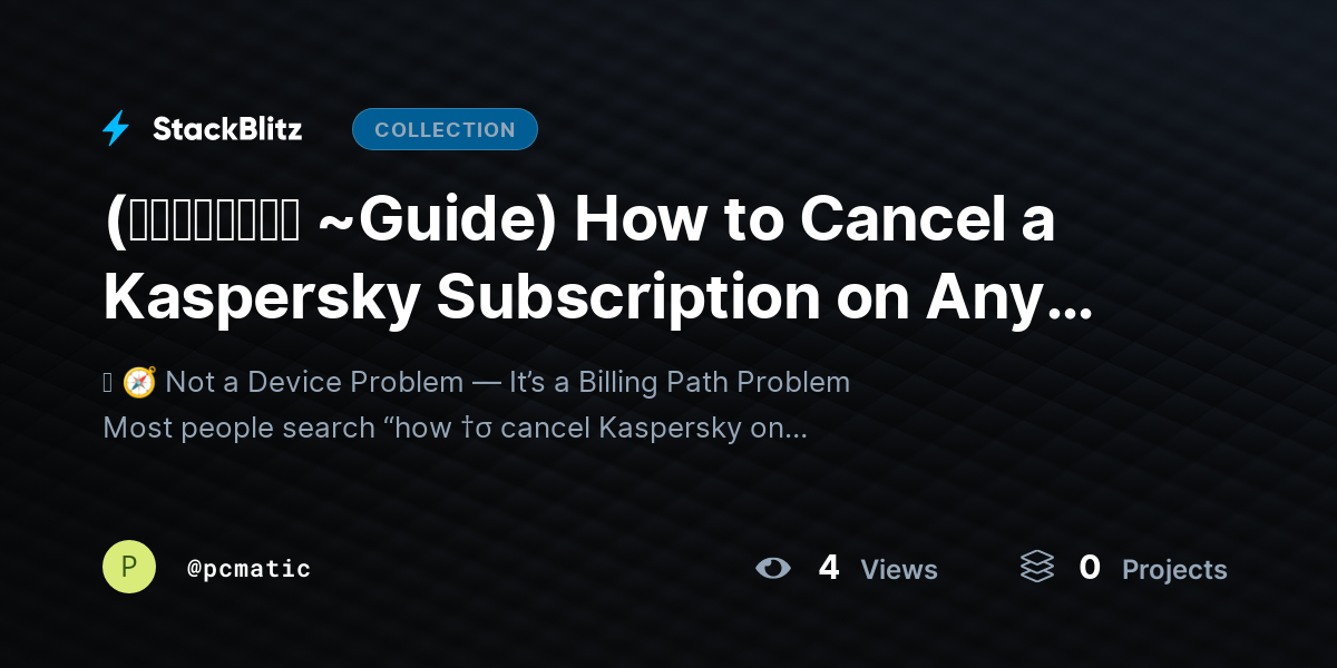 (𝙎𝙩𝙚𝙥𝙬𝙞𝙨𝙚 ~Guide) How to Cancel a Kaspersky Subscription on Any Device (2026 Complete Guide) by pcmatic