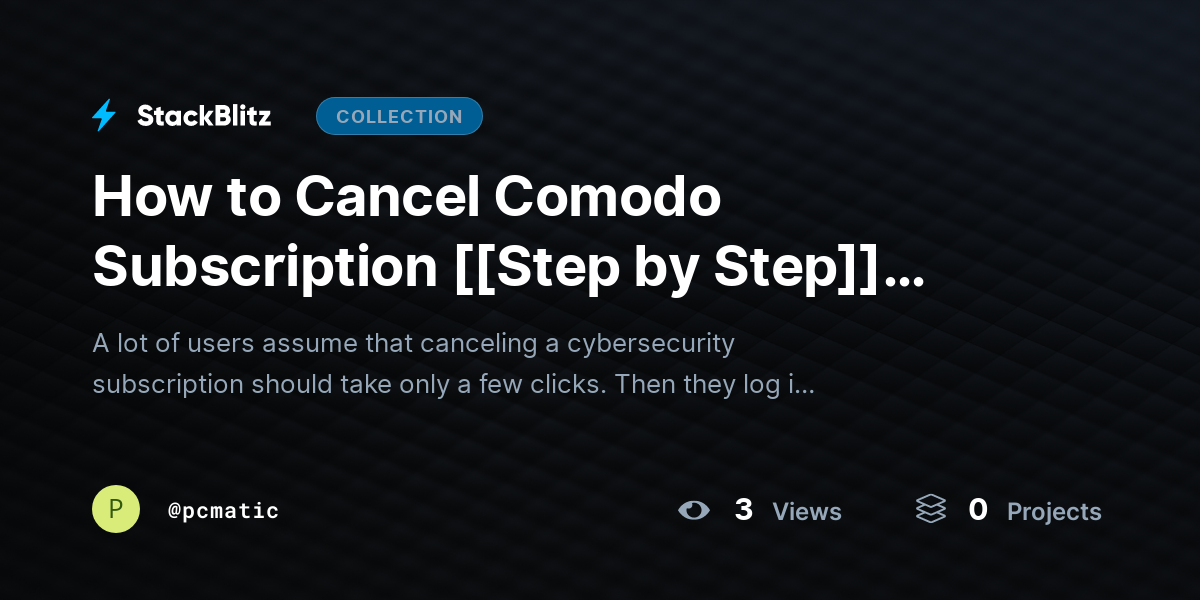 How to Cancel Comodo Subscription [[Step by Step]] (Step-by-Step) by pcmatic