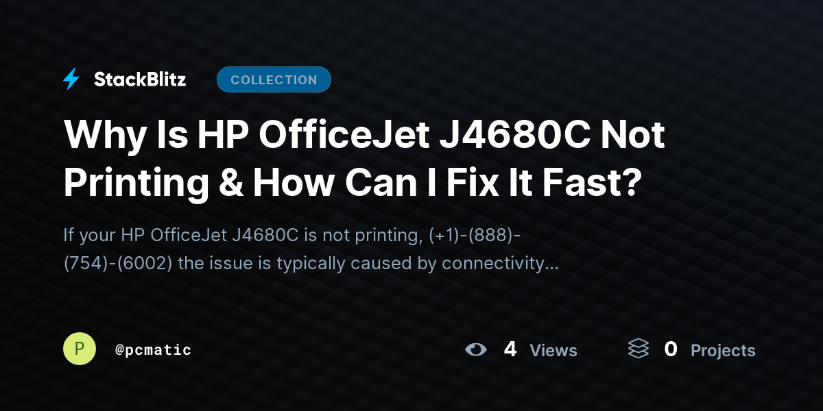 Why Is HP OfficeJet J4680C Not Printing & How Can I Fix It Fast? by pcmatic