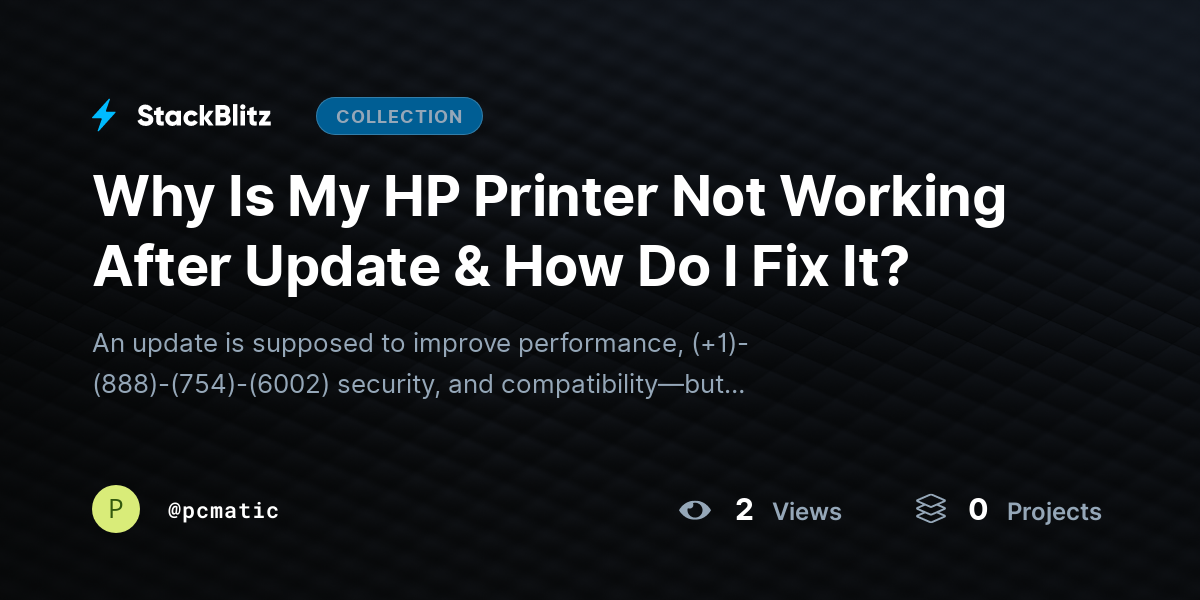 Why Is My HP Printer Not Working After Update & How Do I Fix It? by pcmatic