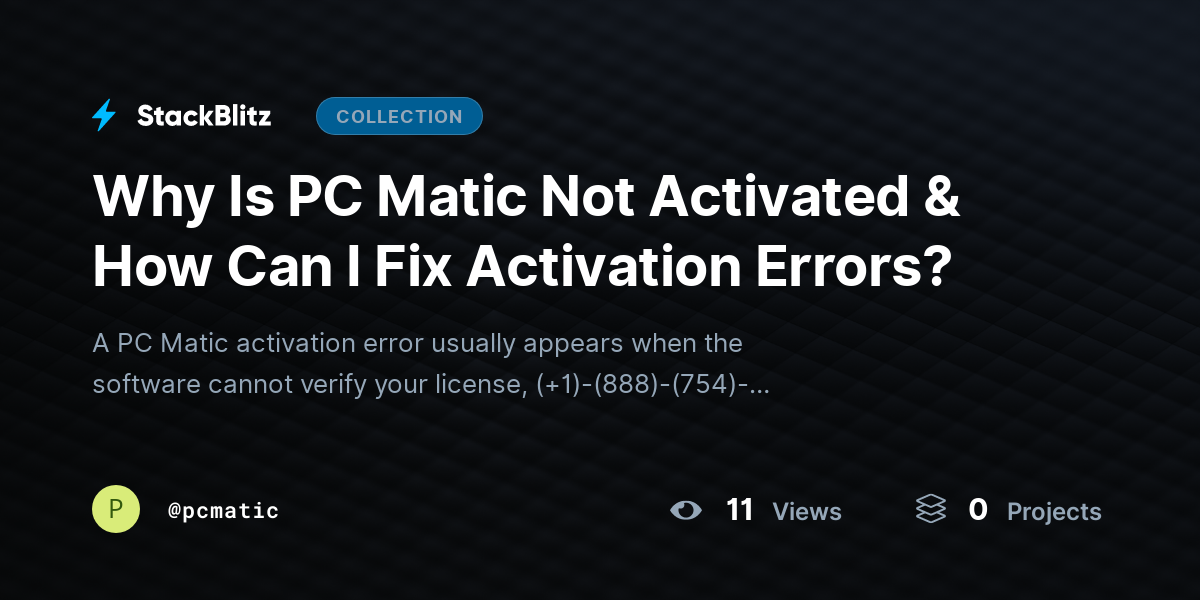 Why Is PC Matic Not Activated & How Can I Fix Activation Errors? by pcmatic