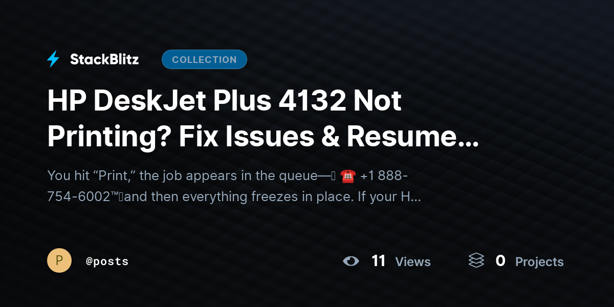 HP DeskJet Plus 4132 Not Printing? Fix Issues & Resume Printing by posts