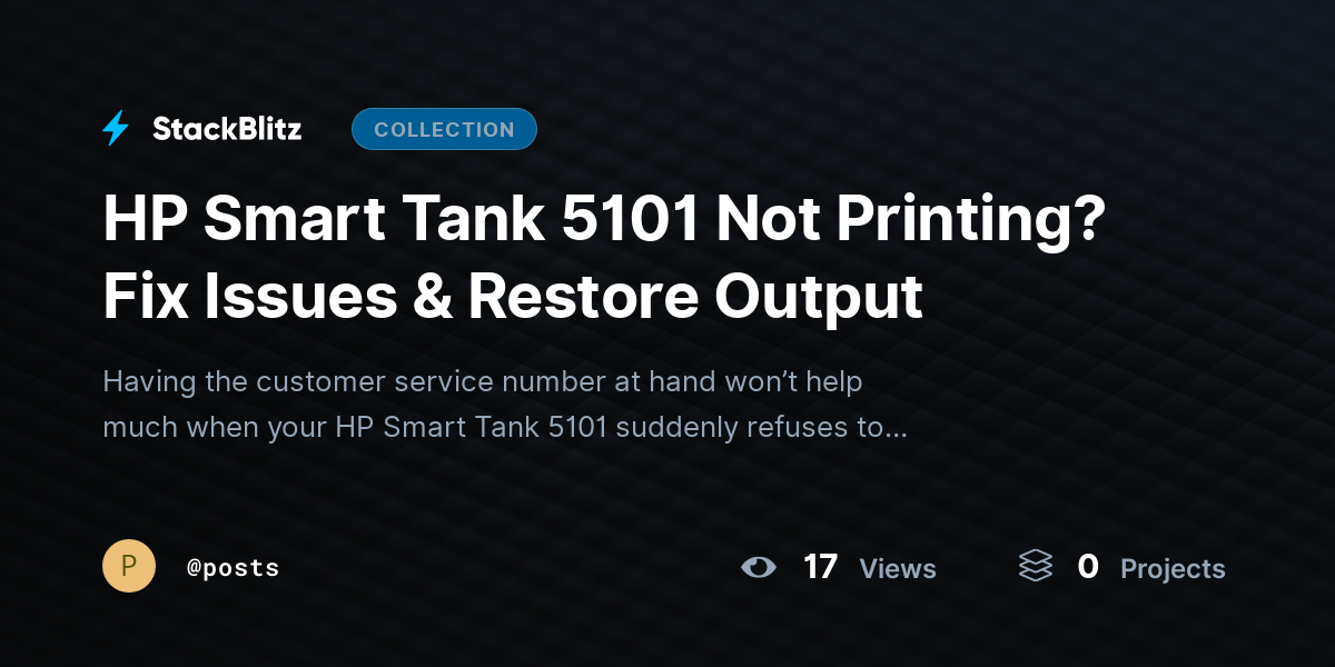 HP Smart Tank 5101 Not Printing? Fix Issues & Restore Output by posts