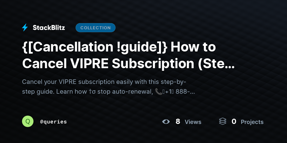{[Cancellation !guide]} How to Cancel VIPRE Subscription (Step-by-Step Guide for All Devices) by queries