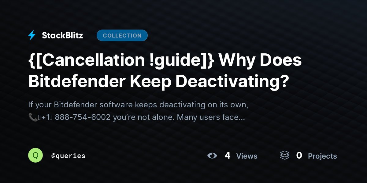 {[Cancellation !guide]} Why Does Bitdefender Keep Deactivating? by queries
