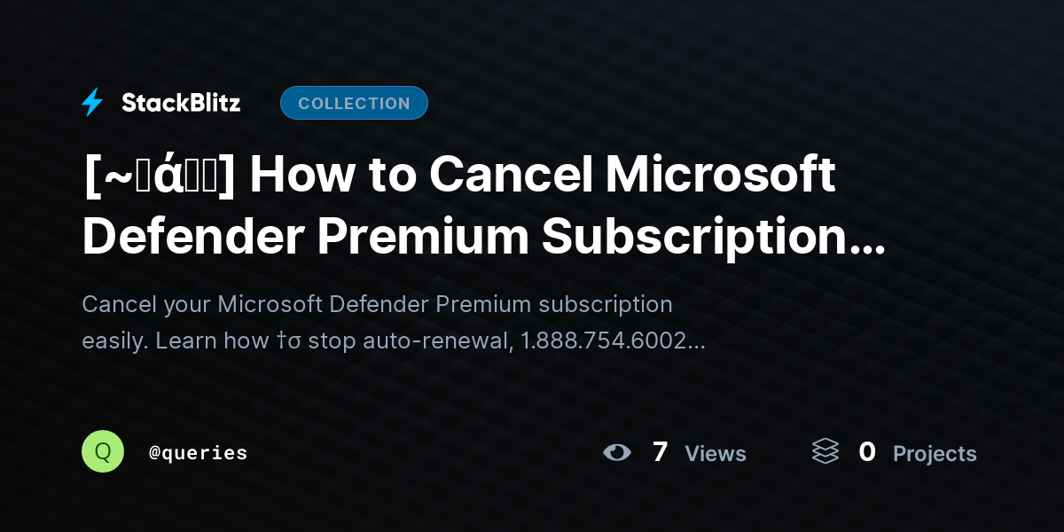 [~𝐅ά𝓠𝕤] How to Cancel Microsoft Defender Premium Subscription Without Confusion (Step-by-Step Guide) by queries