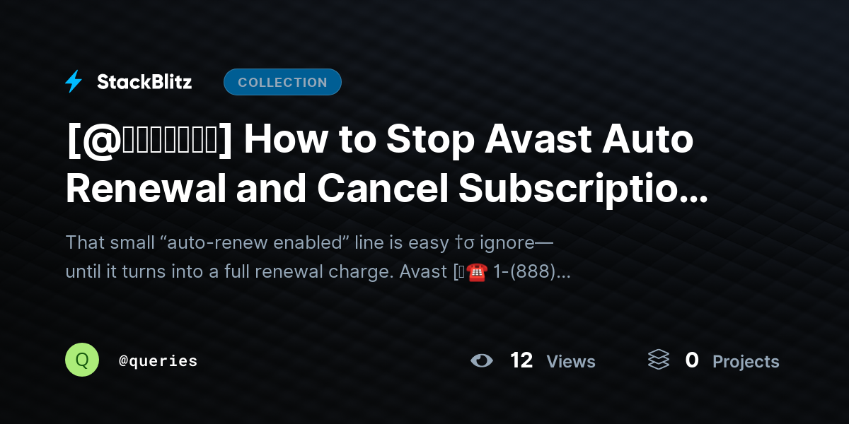 [@𝘶𝘱𝘥𝘢𝘵𝘦𝘥] How to Stop Avast Auto Renewal and Cancel Subscription (2026 Practical Guide) by queries