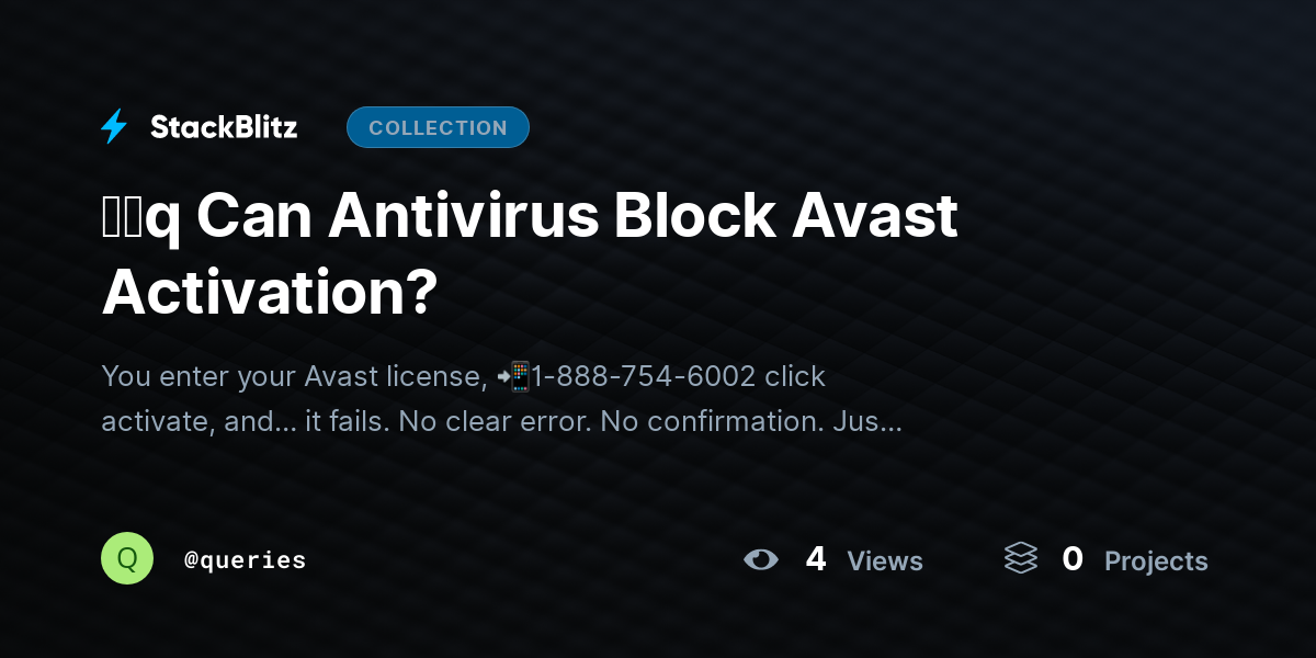 ᶠᵃq Can Antivirus Block Avast Activation? by queries