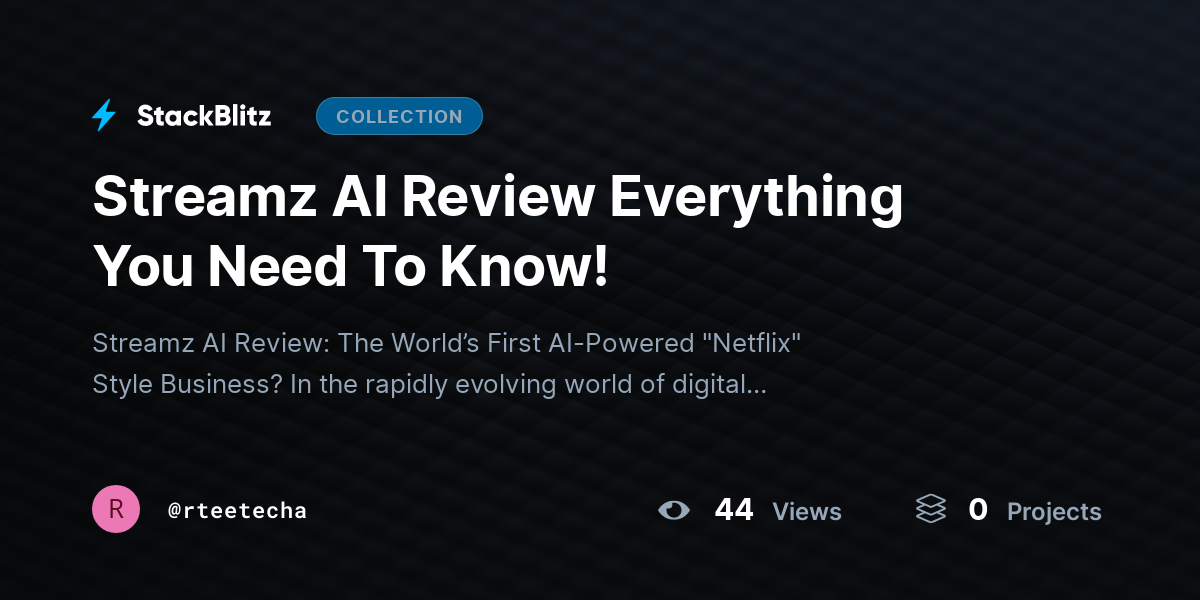 Streamz AI Review Everything You Need To Know! by rteetecha