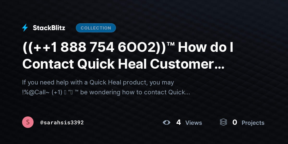 ((++1 888 754 6OO2))™ How do I Contact Quick Heal Customer Care via Email for Assistance? by sarahsis3392