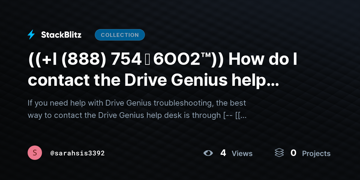 ((+l (888) 754 ↬ 6OO2™)) How do I contact the Drive Genius help desk for troubleshooting? by sarahsis3392