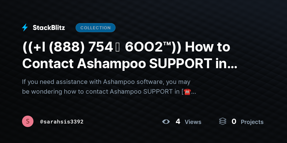 ((+l (888) 754 ↝  6OO2™)) How to Contact Ashampoo SUPPORT in the USA? by sarahsis3392