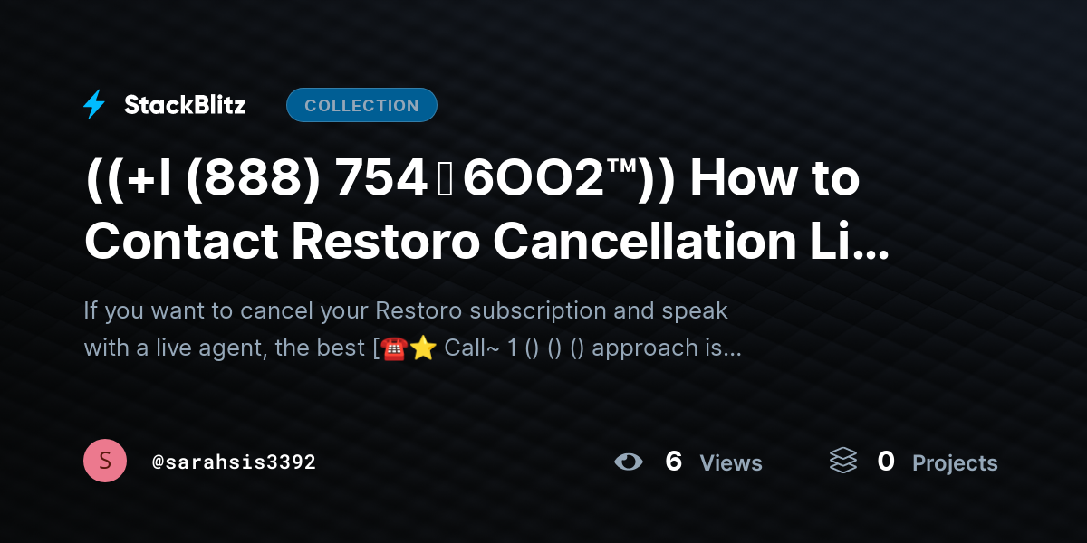 ((+l (888) 754 ↬ 6OO2™)) How to Contact Restoro Cancellation Live Agent? by sarahsis3392