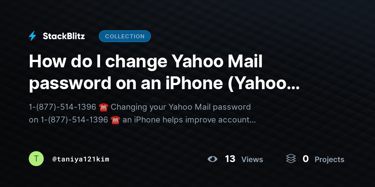 How do I change Yahoo Mail password on an iPhone (Yahoo iPhone Password Guide) by taniya121kim