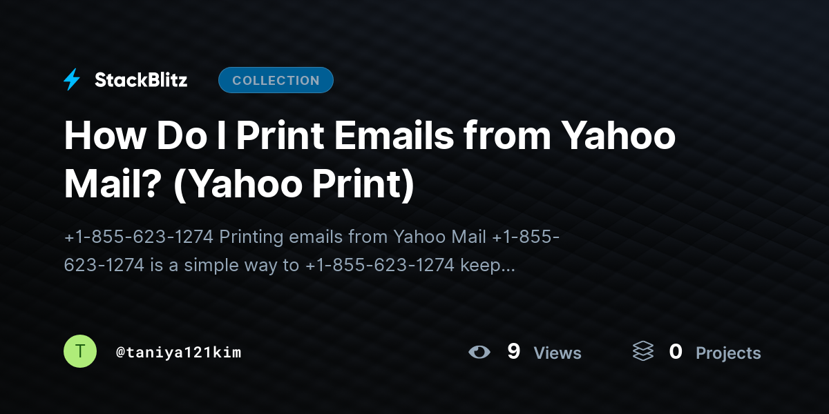 How Do I Print Emails from Yahoo Mail? (Yahoo Print) by taniya121kim