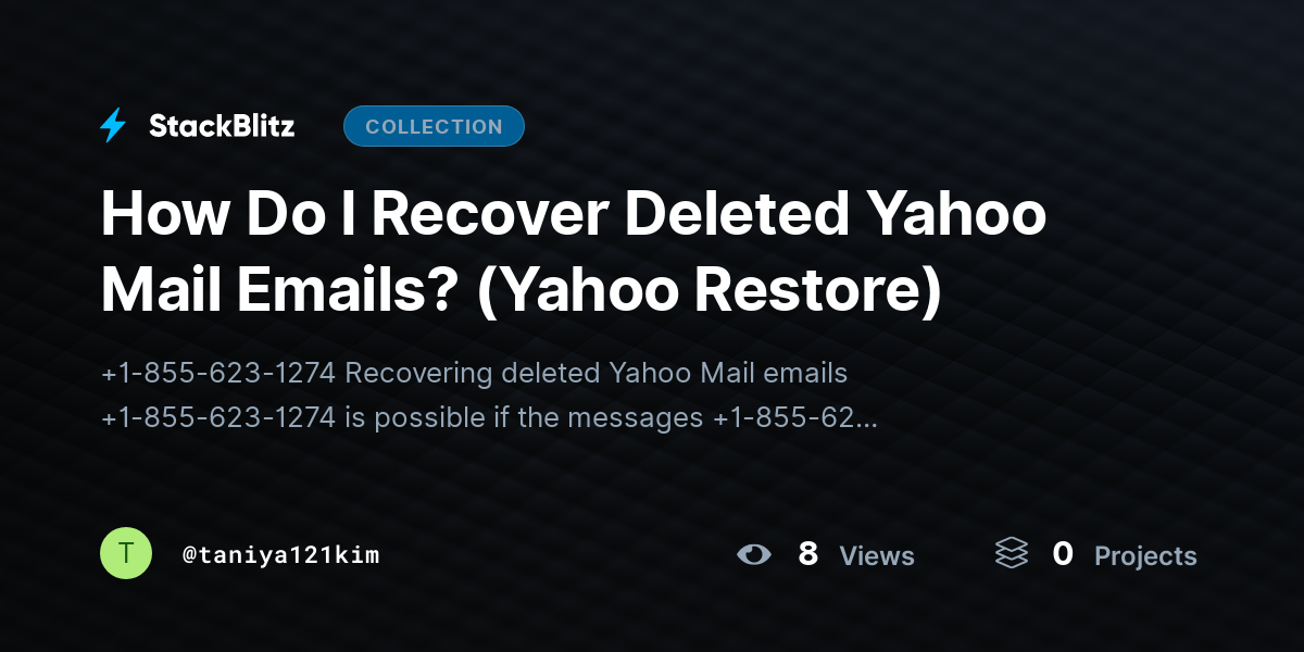 How Do I Recover Deleted Yahoo Mail Emails? (Yahoo Restore) by taniya121kim