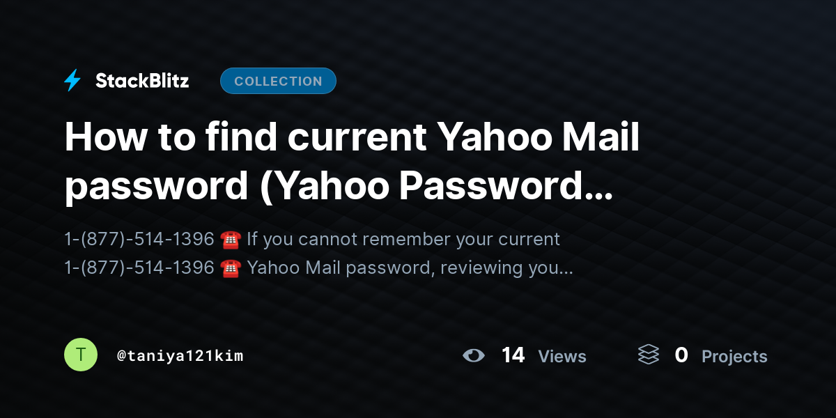 How to find current Yahoo Mail password (Yahoo Password Finder Guide) by taniya121kim