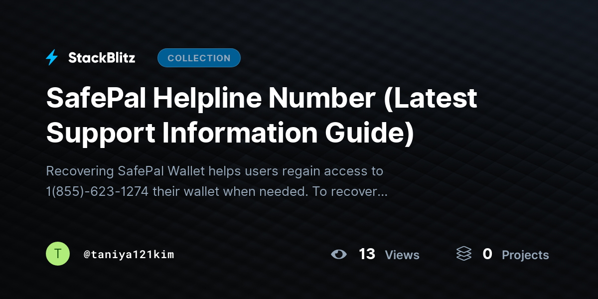 SafePal Helpline Number (Latest Support Information Guide) by taniya121kim
