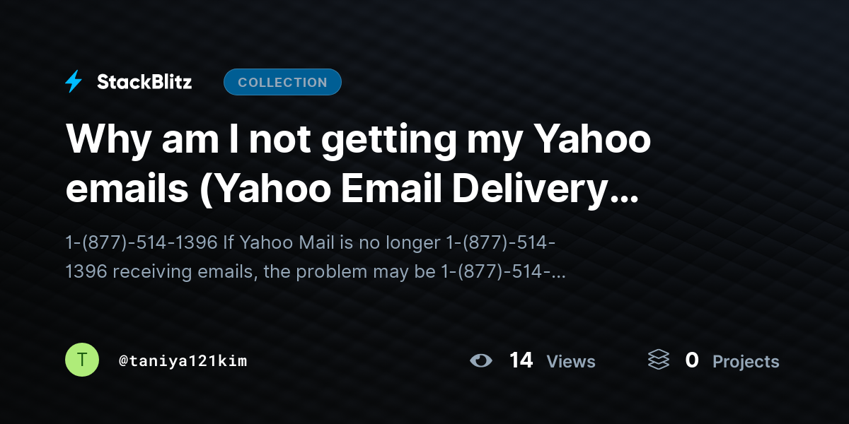 Why am I not getting my Yahoo emails (Yahoo Email Delivery Help) by taniya121kim