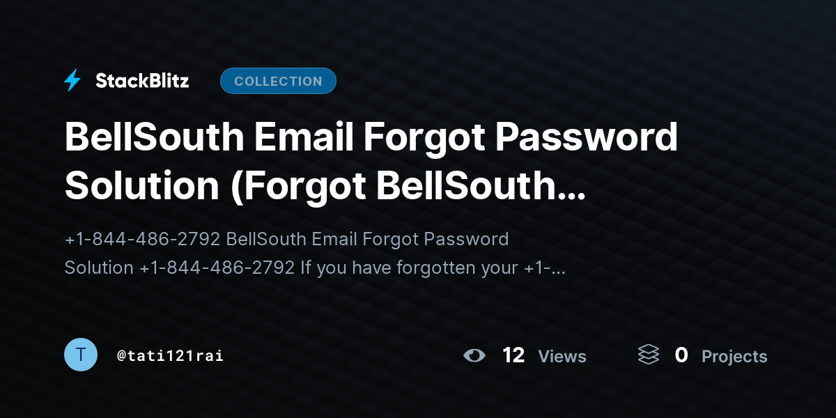 BellSouth Email Forgot Password Solution (Forgot BellSouth Password) by tati121rai