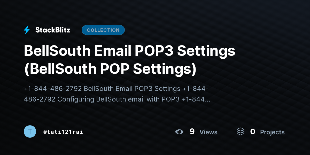 BellSouth Email POP3 Settings (BellSouth POP Settings) by tati121rai